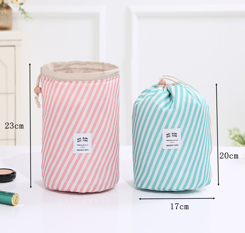 New Oxford Cloth Travel Storage Bag Color Cylinder Cosmetic Bag Drawstring Cosmetic Bag Cosmetic Bag