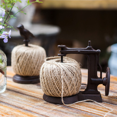 Cast Iron Hemp Rope Rack Cat Bird Sewing Machine Decoration Ornaments Vintage Grocery Garden Courtyard Balcony Cast Iron Spuddle
