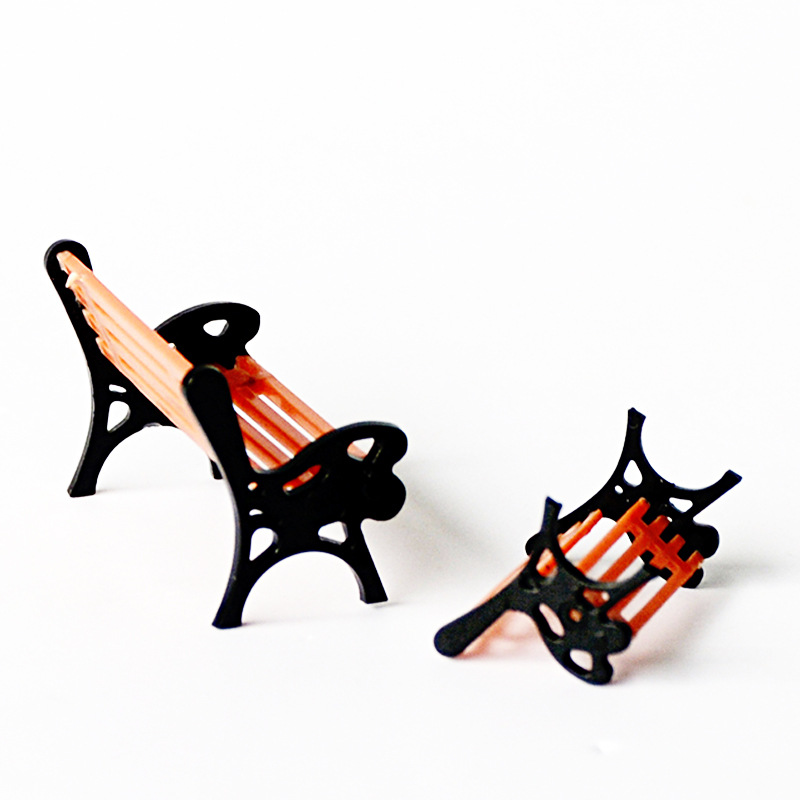 Model color park chair mini leisure bench building sand table micro landscape mold DIY handmade landscaping material