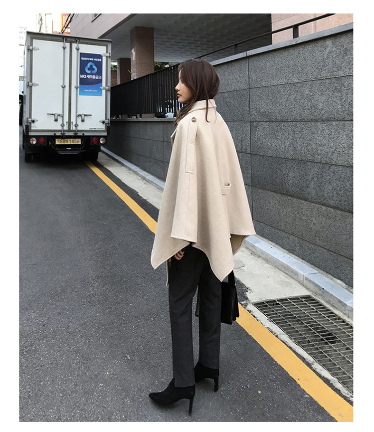 Wollmantel Damen Winter 200kg Neujahrstag Kriegsmantel Mantel lang locker Schnürschal Cape gepolsterter Mantel_voghion.com