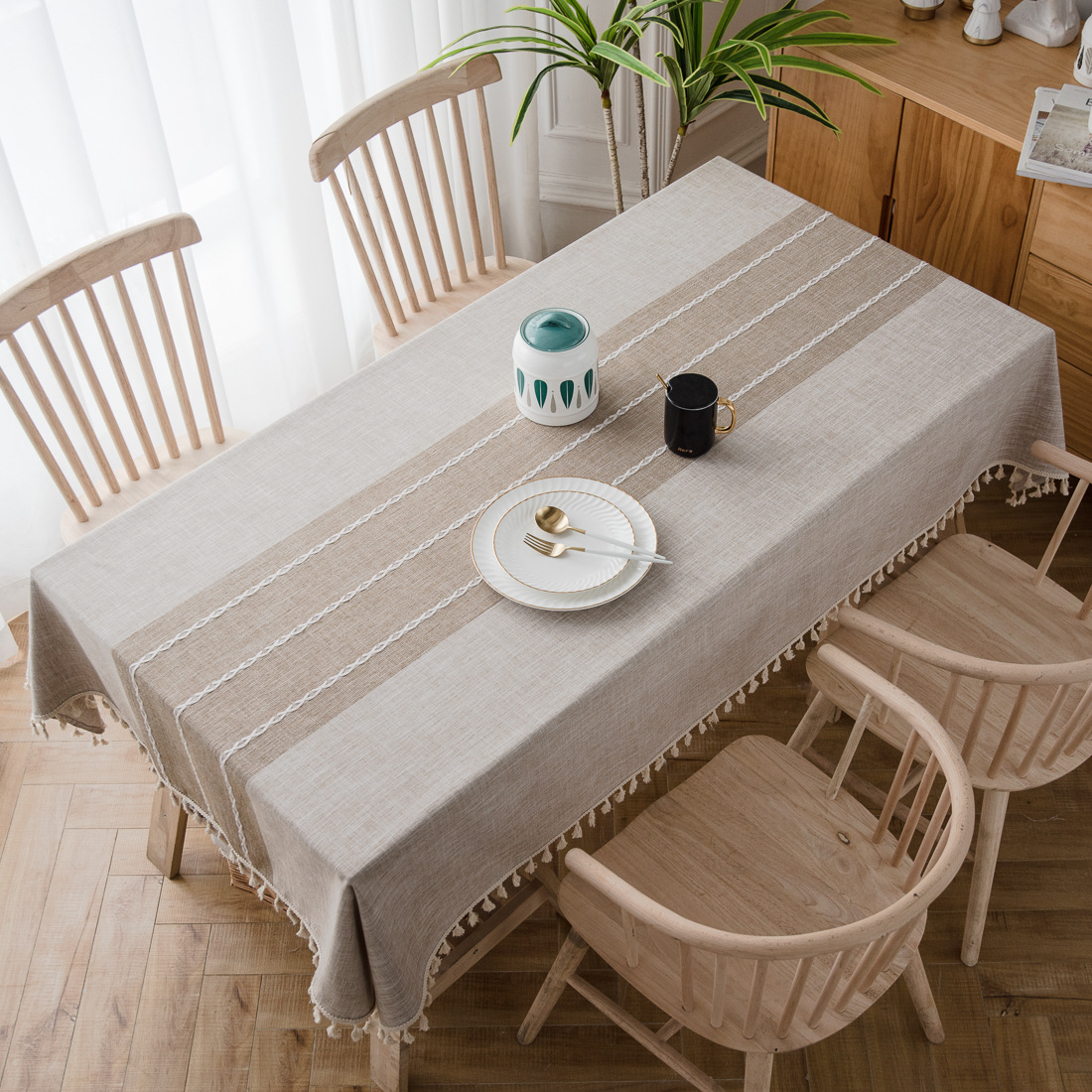 Amazon Tablecloth Wholesale Nordic INS Cotton Linen Home Dining Tablecloth Party Table Cover Table Runner Wholesale