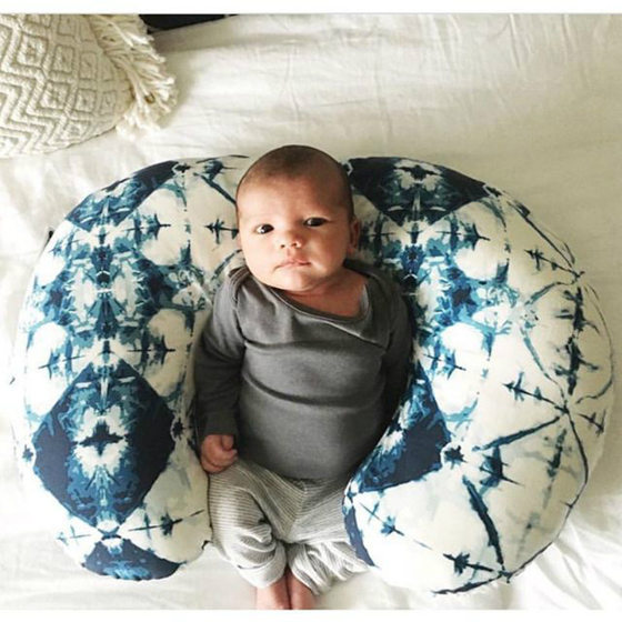 Baby U-Shaped Lactation Pillowcase Super Soft Bubble Velvet Stitching Pillowcase Stretch Printed Pillowcase Detachable minky Pillowcase