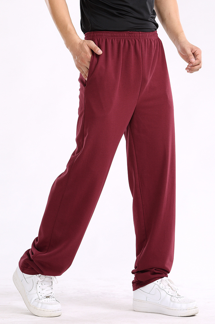 Spring and Autumn New Men's Casual Plus Size Plus Size Pants Youth Loose Straight Solid Color Sports Pants Breathable Sweatpants
