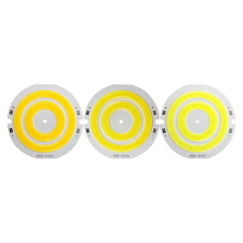 3-4v ラウンド Cob 光源 50 ミリメートル直径白色 Led ダブルリングライトボード 3.7v 2 ワット Led|undefined