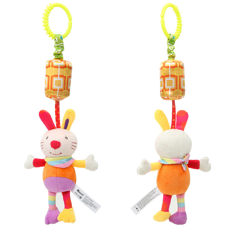 Baby rattle wind chime stroller pendant Baby 6 months rabbit bed hanging bedside bell comfort plush toys wholesale