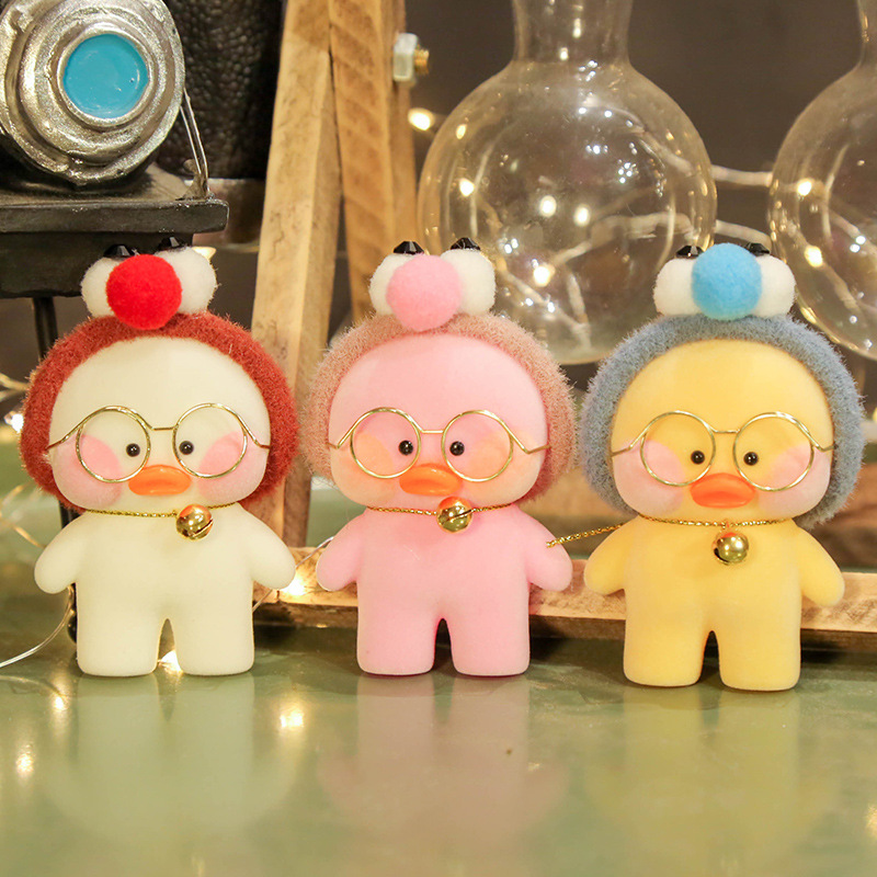 Cyber Celebrity Hyaluronic Acid Yellow Duck Doll ins Duck Creative Cute Keychain Plush Toy Mini Hanging