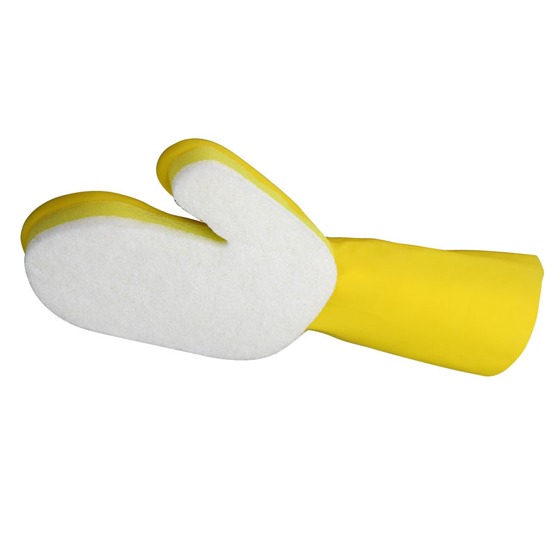 Sponge White scouring pad cleaning latex gloves factory wholesale household rubber gloves multifunctional cleaning