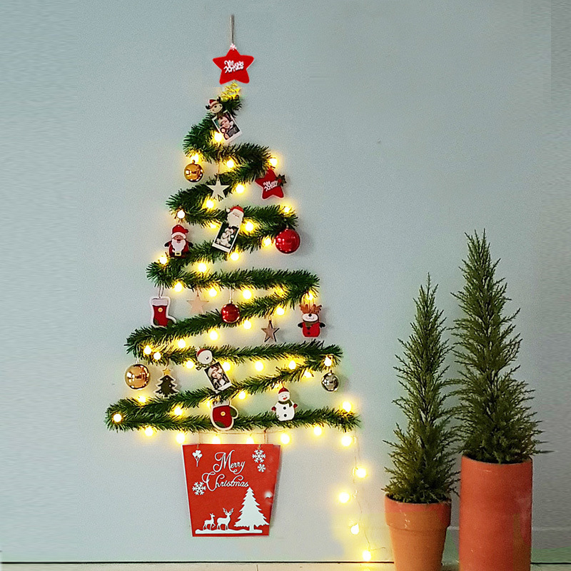 [Spot Quick Hair] Christmas Creative Wall Tree with Light DIY Christmas Hanging Tree Christmas Decorations