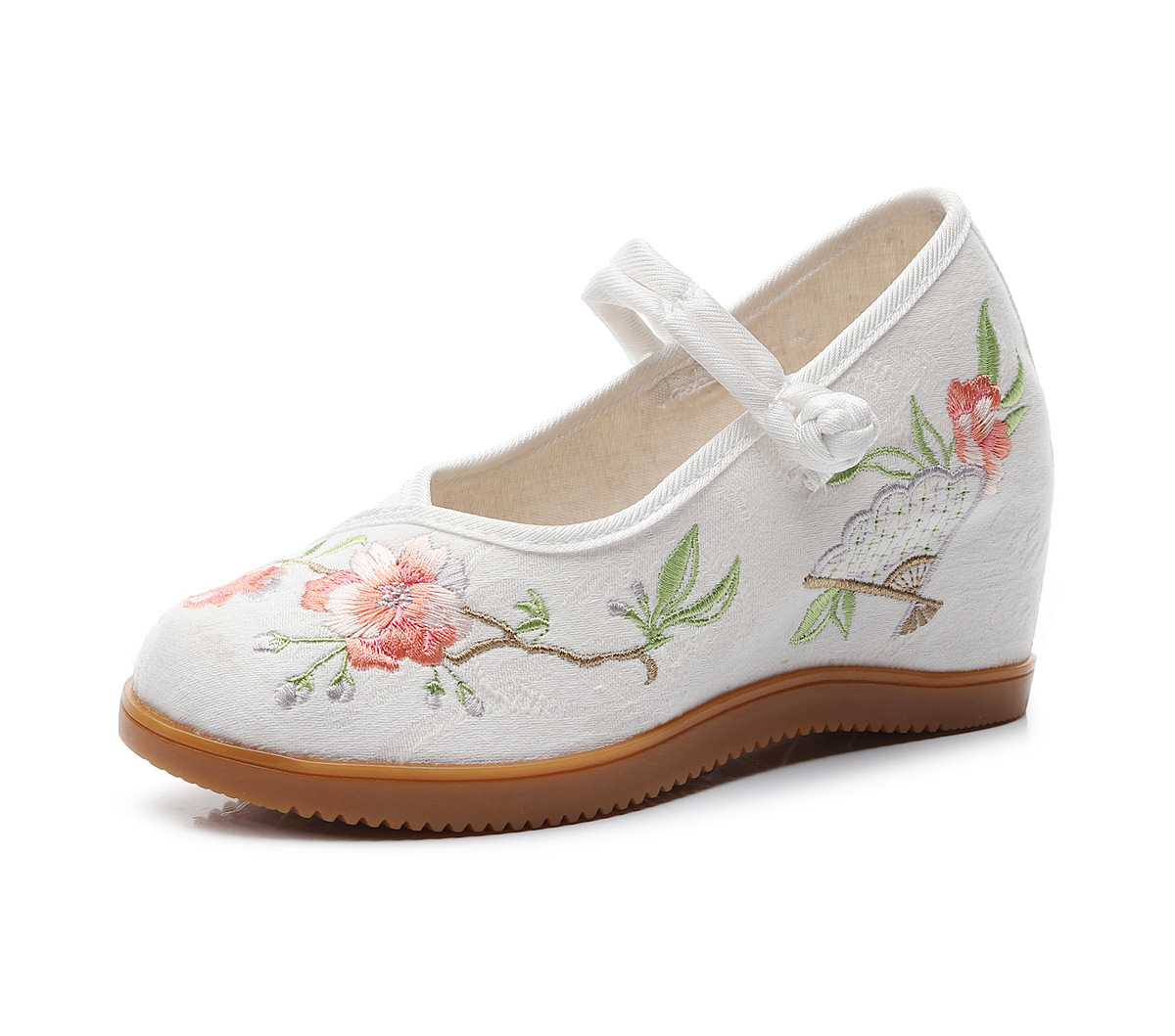 2019 Hanfu shoes embroidered shoes women's cloth shoes women's retro Chinese antique cheongsam shoes tea artist high heel