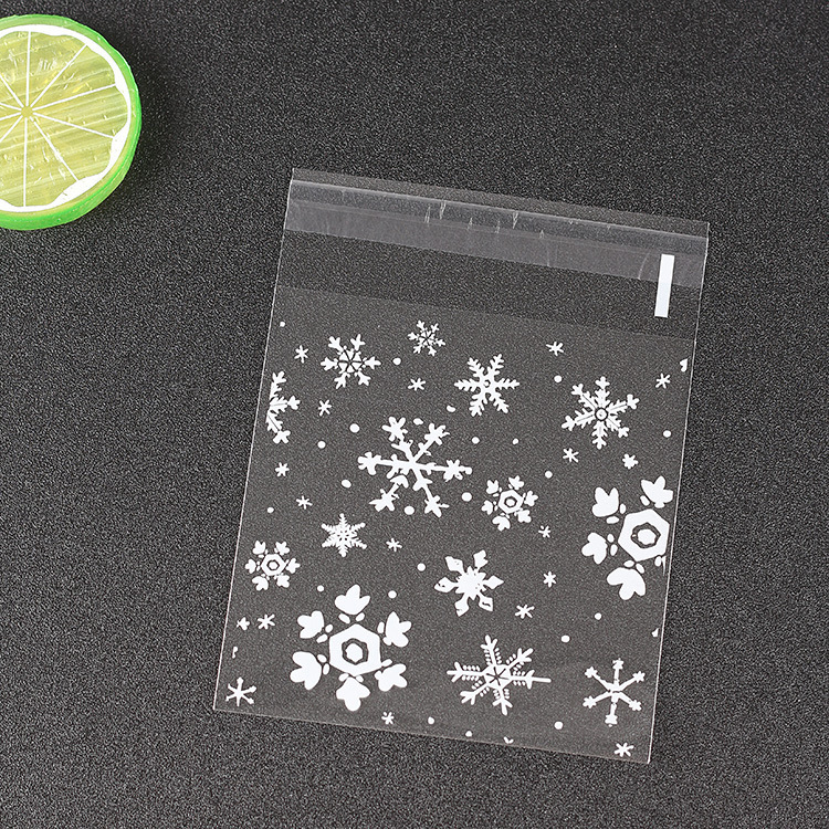 Factory direct baking packaging transparent snowflake self-sealing bag moon cake snowflake crisp cosmetic packaging bag 100/piece