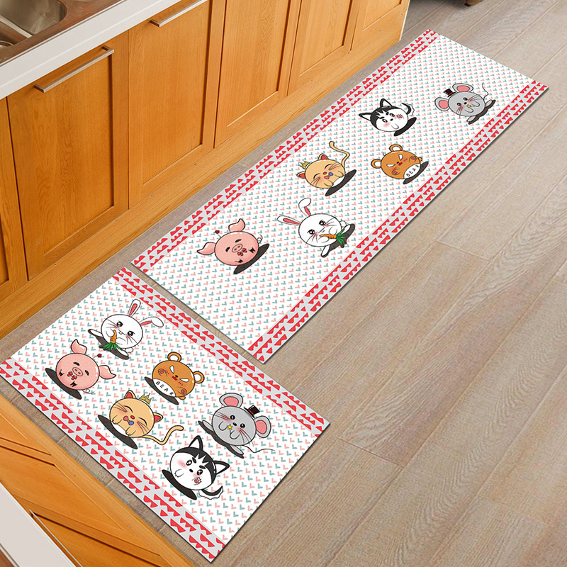 (Factory Goods) Kitchen Floor Mat Bathroom Door Mat Bedroom Bedside Blanket Balcony Carpet Machine Washable Customizable