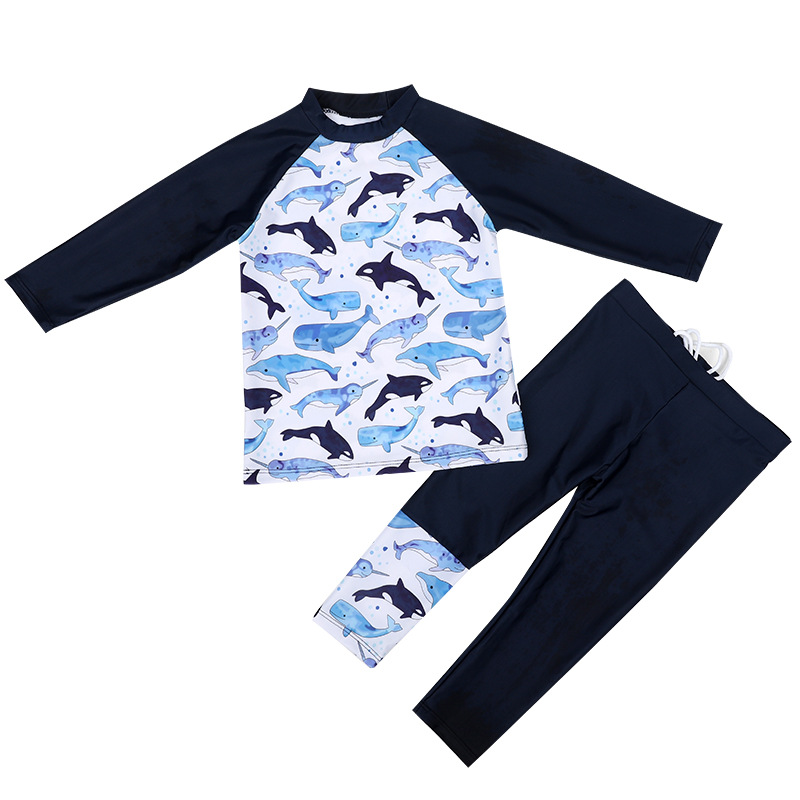 Children's Swimwear Boys' Split Children's Baby Trousers Long Sleeve Swimwear Sunshade Sunscreen Baby Boys' Swimwear