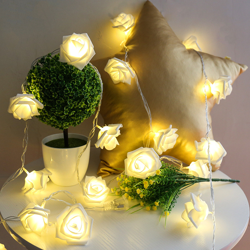 Cross-border creative LED rose colored light string KTV hotel wedding photography room decorative light modeling night light