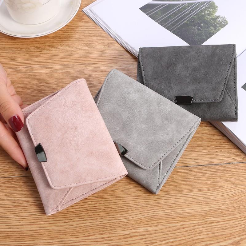2023 New Simple Small Wallet Women's Short Folding Mini Retro Student's Fresh Korean Women's Wallet