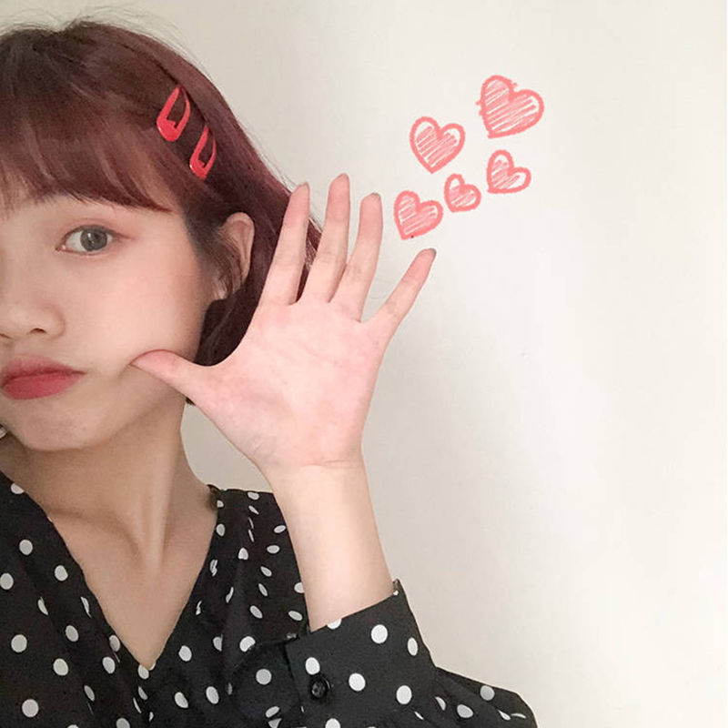 Candy Color Hair Clip ins Card Cyber Celebrity Clip Adult Bangs Color Girl Heart BB Clip Hair Clip Hair Accessories