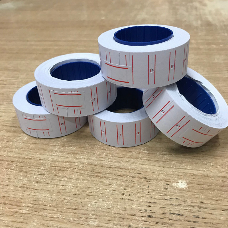 Single row white price paper adhesive label paper coding paper Hongsheng price Paper 10 rolls of Price paper