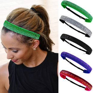 European and American New Women's Elastic Headband Non-slip Headband Onion Velvet Hair Band Yoga Sports Hair Band Flash Fashion Hair Accessories