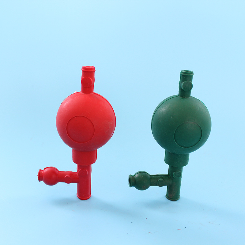 Factory wholesale quantitative suction ball rubber standard three-way pipetting suction ball red blue three-ear suction ball