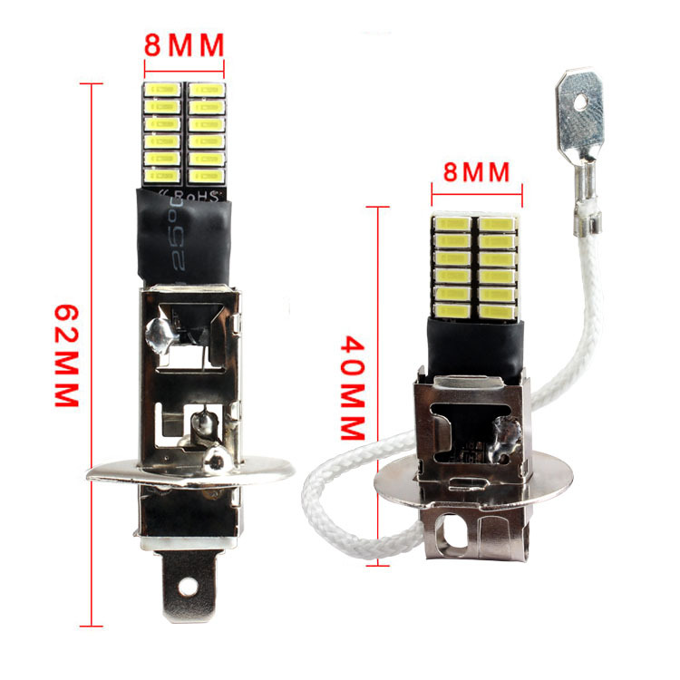 Car fog lamp H1 H3 4014 24smd constant current super bright decoding car lamp led front fog lamp bulb 12-24V