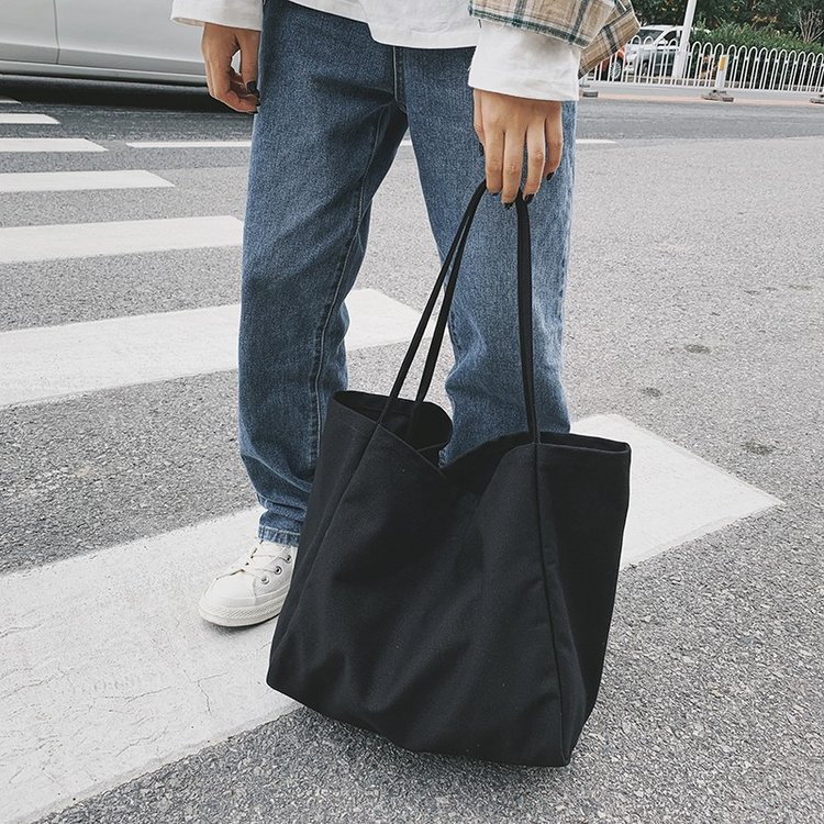 Korean Style ins Lazy Sail Cloth Bag Women's Shoulder Bag Large Bag Artistic Student All-match Portable Large Capacity Shopping Bag