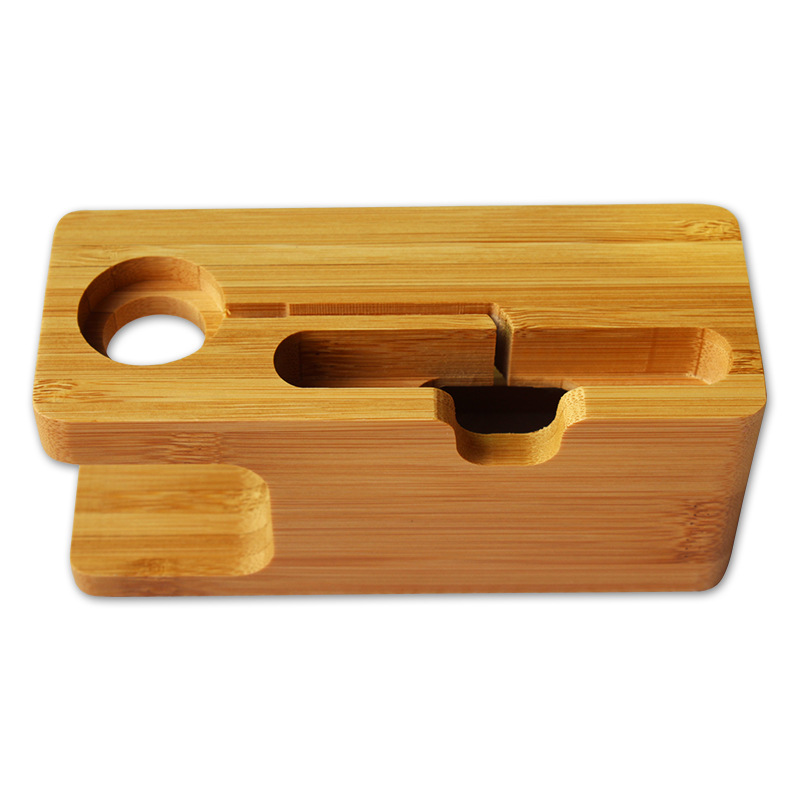 Suitable for bamboo stand mobile phone watch two-in-one charging base Apple watch mobile phone bamboo stand super practical
