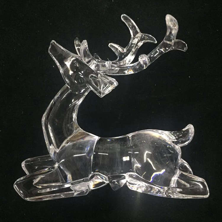 10 * 12cm transparent imitation acrylic kneeling deer Christmas deer home decorations Christmas ornaments accessories