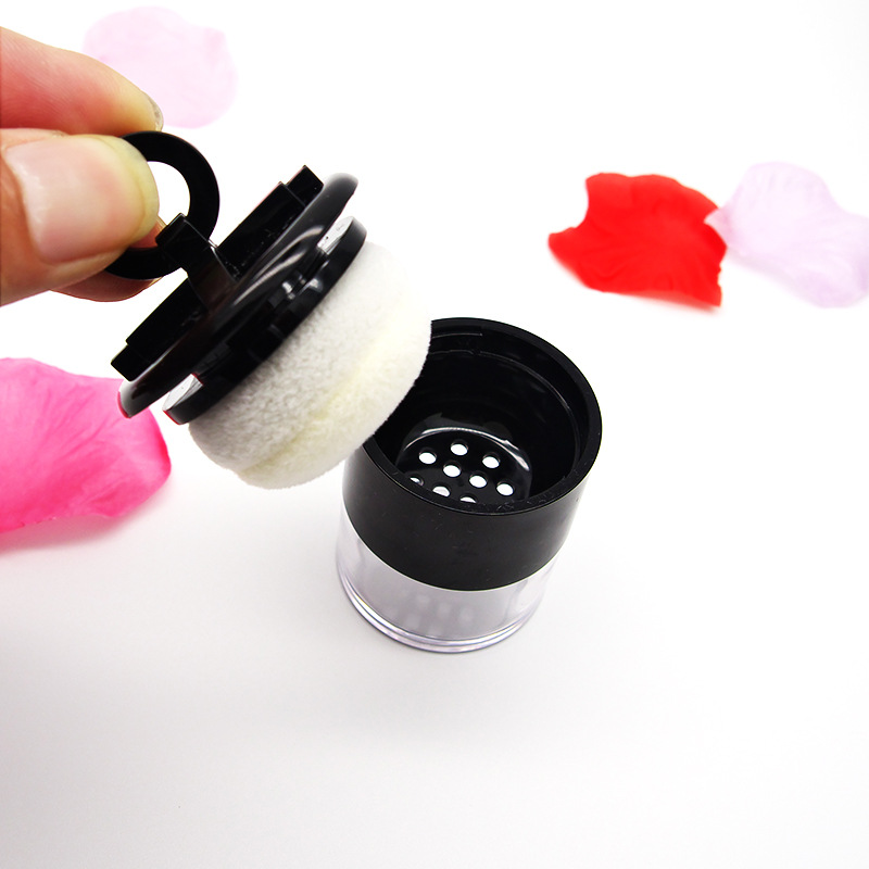 Mini Powder Box Empty Box Honey Powder Empty Box with Powder Puff Mesh Portable Mushroom Head Powder Sub-packaging Box Makeup Powder Box