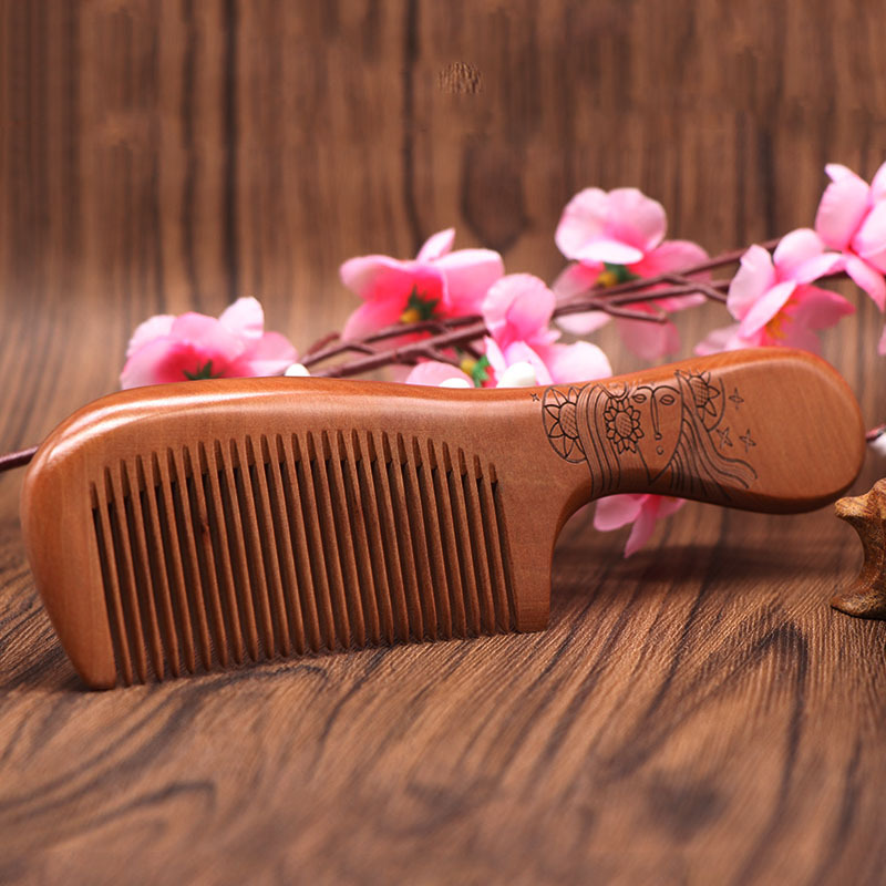 Factory Direct boutique old peach comb sandalwood comb static hair loss hairdressing comb wholesale Made logo