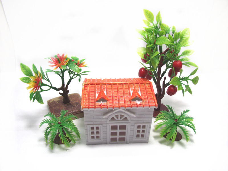 5CM high white 3D small Villa model simulation building modeling psychological sand table products Western style building