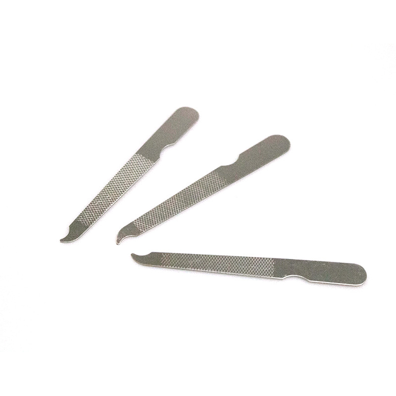 Stainless steel nail file beauty nail polishing nail polishing double-sided file mesh file with finger seam knife