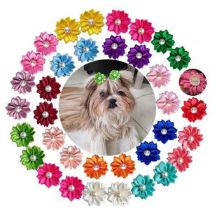 New pet supplies dog flower color ribbon bow flower ornaments Marzis Yorkshire Teddy