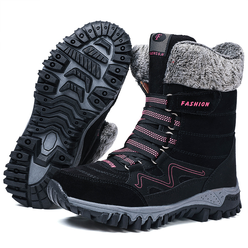 Snow boots 2020 Winter new high-top fleece-lined thick non-slip cotton boots cold-resistant tube boots foreign trade plus size women's shoes