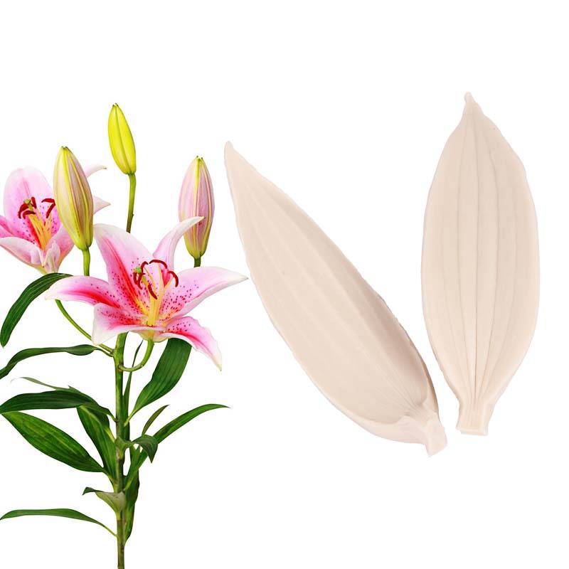Silicone Mold Lily Flower Petal Leaf Fold Sugar Mold Texture Printing Cake Mold DIY pastry baking