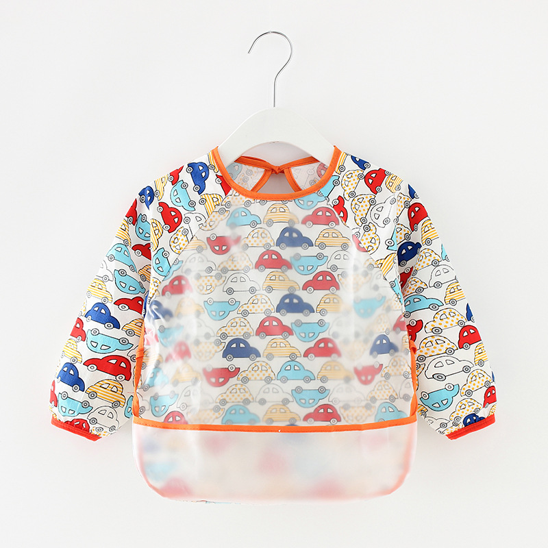 Children's overcoat waterproof long-sleeved anti-dressing baby eating clothes apron cotton children's overcoat baby bib protective clothing