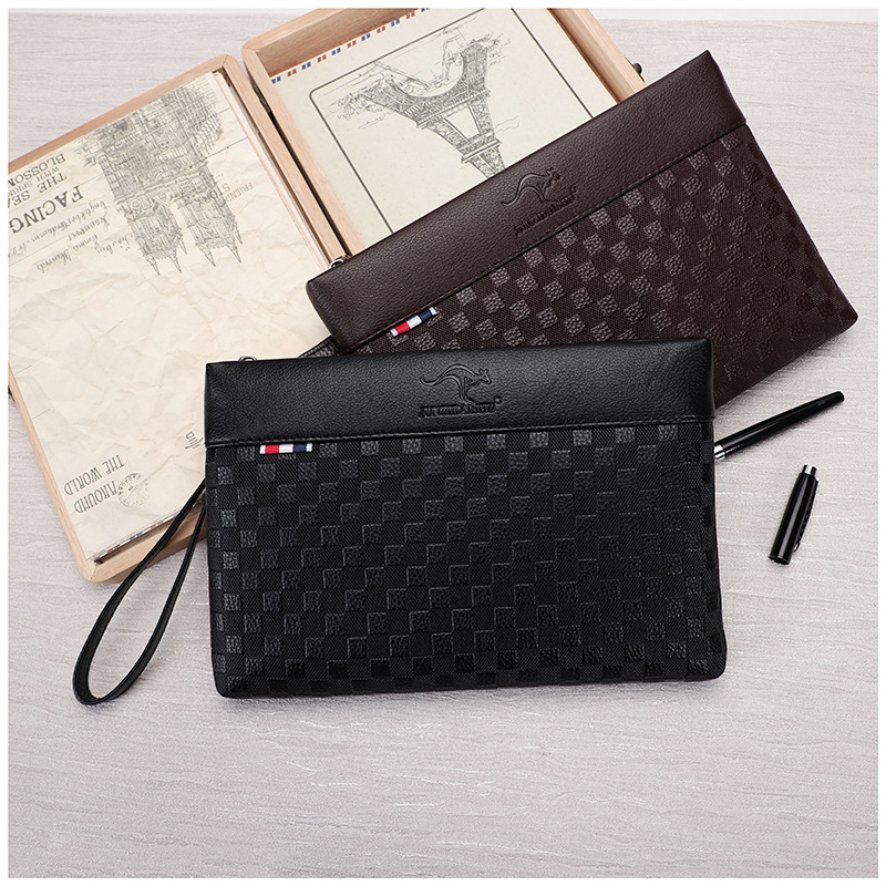 Men's handbag business casual large-capacity handbag men's soft leather IPAD clutch bag envelope bag trendy