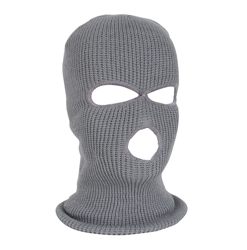 Winter Warm Mask Spot Headgear Ski Cold Riding Three Hole Wool Knitted Hat Sports Headgear Mask
