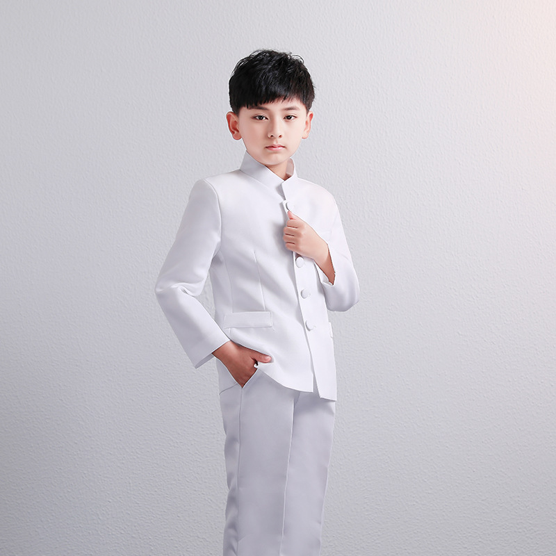 Boys' Zhongshan Suit Student Suit of Republic of China Chinese Style Tang Suit Chinese Style Children's Shirt Children's June 1 Recitation Performance New