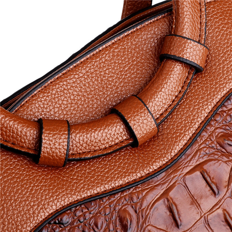 Style new ladies handbag European and American style fashion crocodile pattern ring shoulder diagonal bag manufacturers mixed color wholesale
