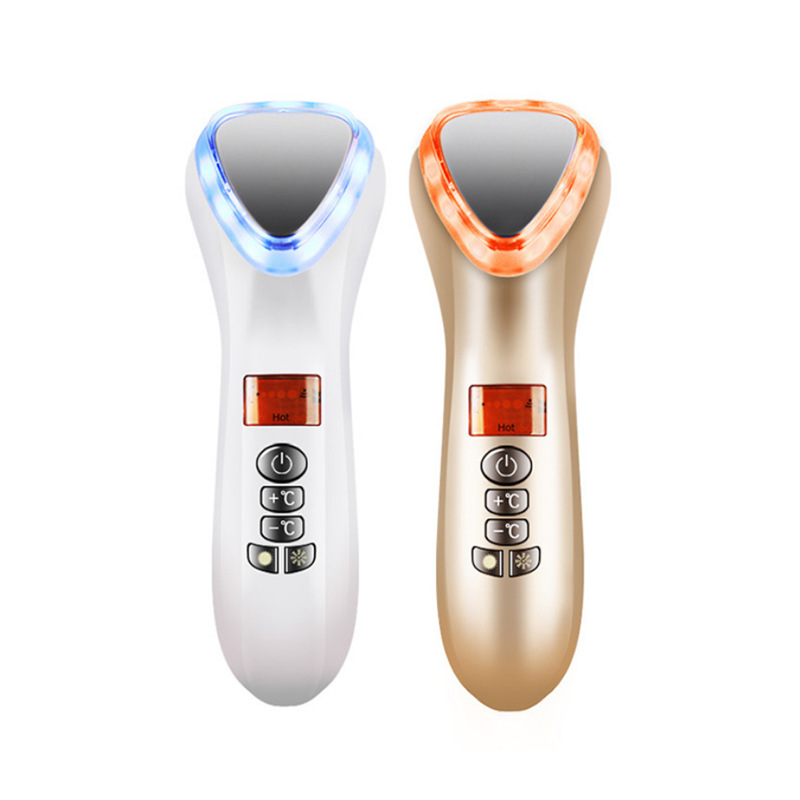 Facial ultrasonic essence introduction instrument cold and hot hammer color light beauty instrument cold and hot ion introduction instrument factory outlet
