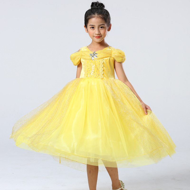 Frozen Princess Dress Aisha Puff Dress Halloween Performance Dress Cinderella Performance Children's Dress