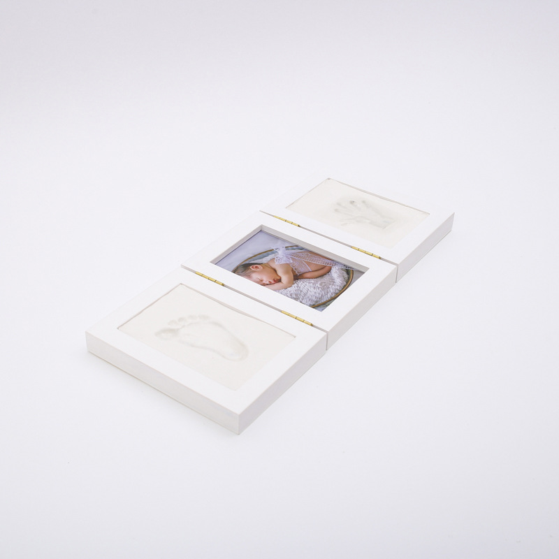 Hand and foot print photo frame newborn baby baby hand and foot print solid wood 30% discount one-year-old Souvenir Wholesale