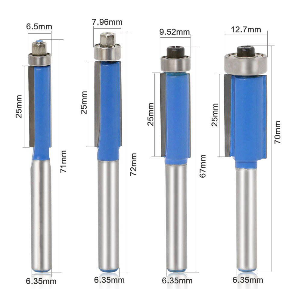 Blue 4-piece edge trimmer special knife TCT double blade straight knife edge trimmer woodworking milling acrylic