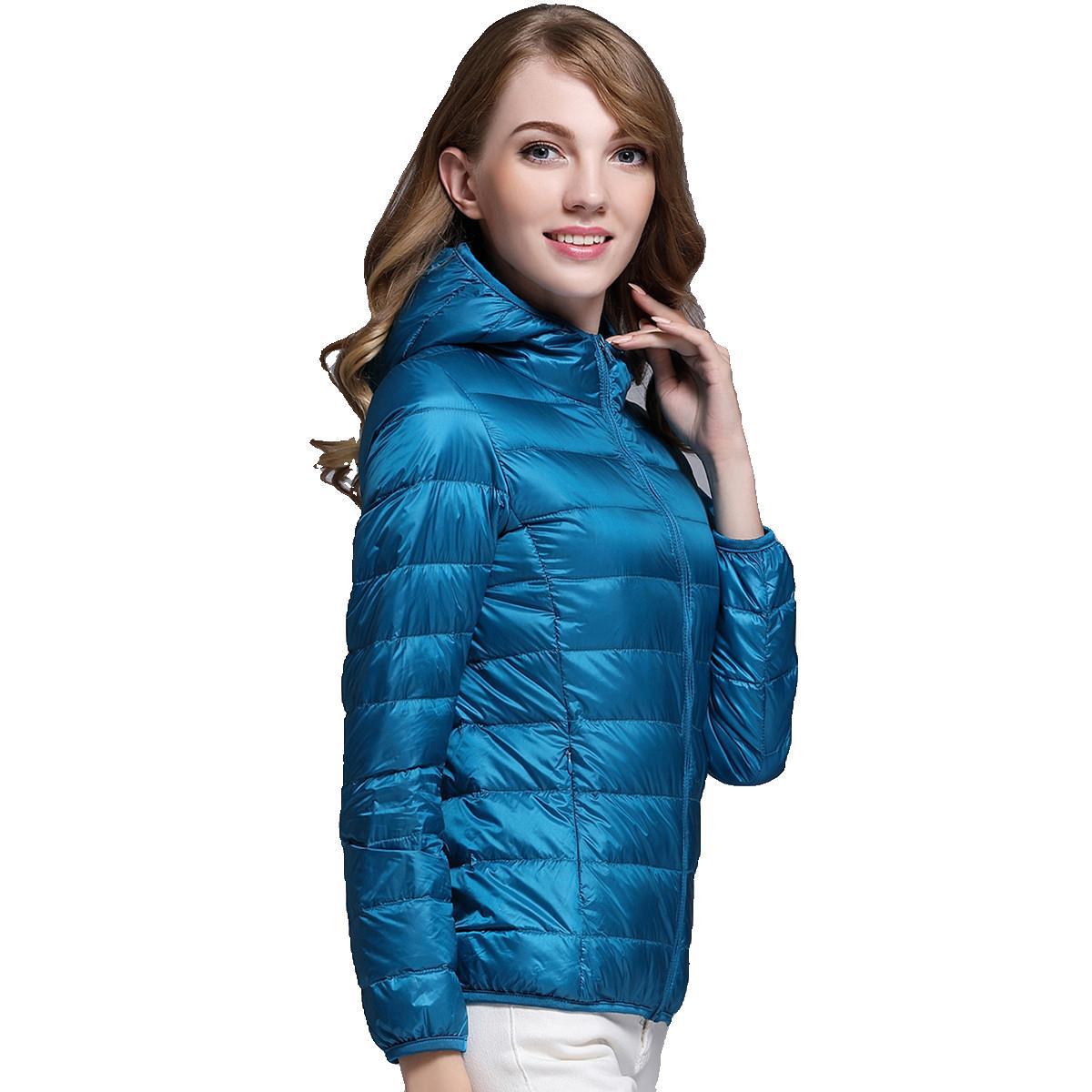 Cross-border Short Hooded Lightweight Down Jacket Women's Autumn and Winter Lightweight White Duck Down Plus Size Fashionable Slim-fit Jacket