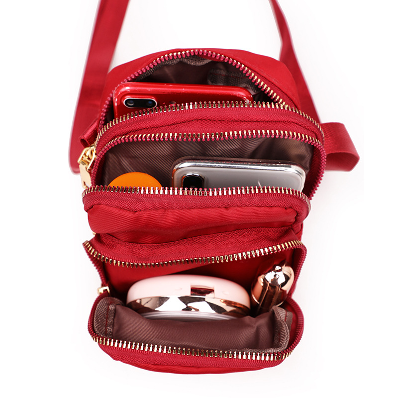 Small bag women's crossbody 2019 summer new Korean style nylon cloth mobile phone bag mini vertical canvas change