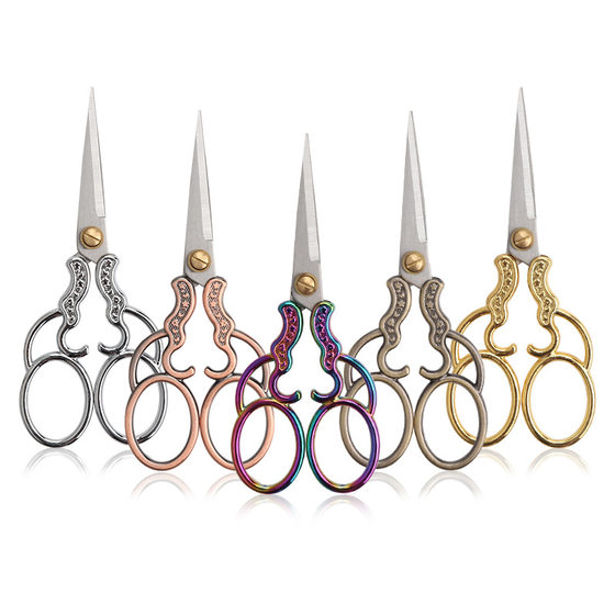 Factory Direct Yangjiang retro small scissors stainless steel DIY small scissors embroidered wool tailor scissors household student scissors