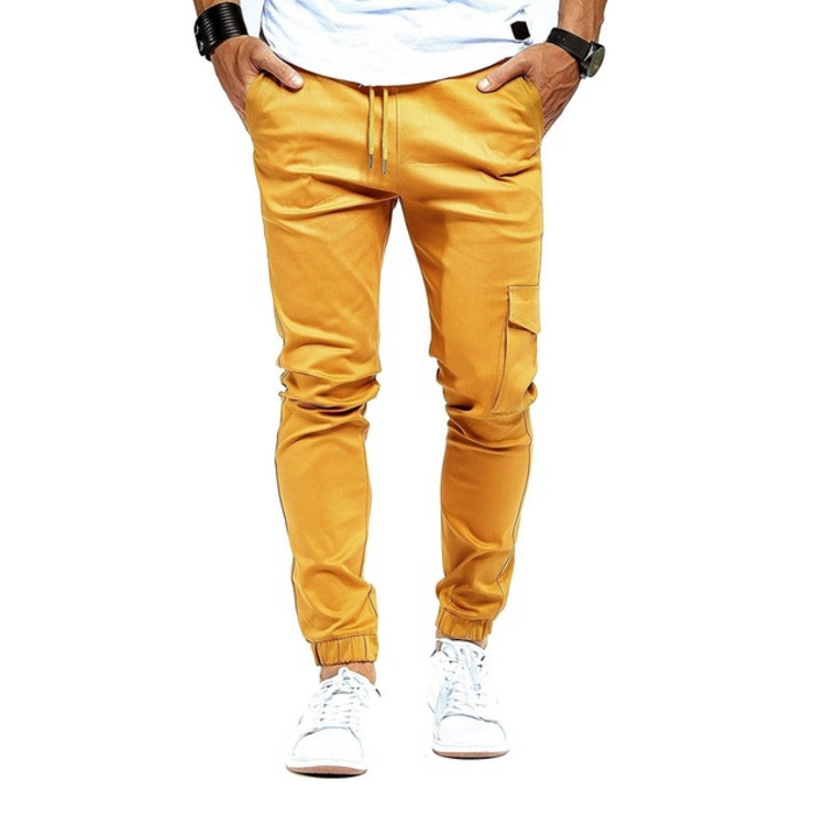 2023 new ebay solid color pants men's sports pants fashion multi-color slim pants spot