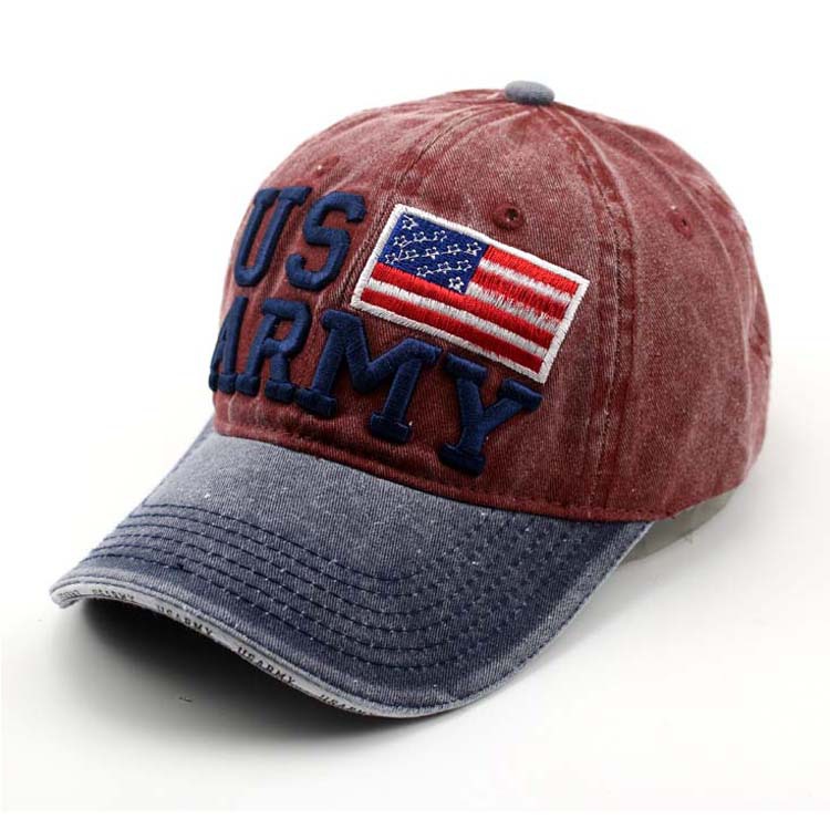Washed Baseball Cap Foreign Trade New Men's Spring and Summer Outdoor Casual Hat Embroidered USARMY Letters Cap