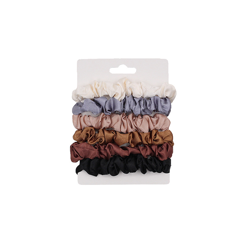 6 Pack Ins Elegant French Satin Hair Ring All-match Basic Imitation Silk Hair Cord Headline South Korea Hair Accessories Headwear