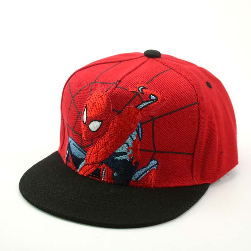 2020 European and American new children's baseball cap cartoon Spider-Man boys and girls flat hip hop hat autumn hat wholesale