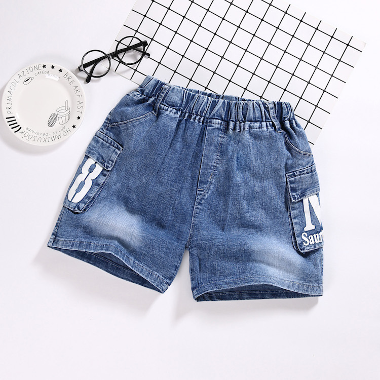 20 summer new boys' casual loose shorts extra large throw bag jeans student shorts children's shorts